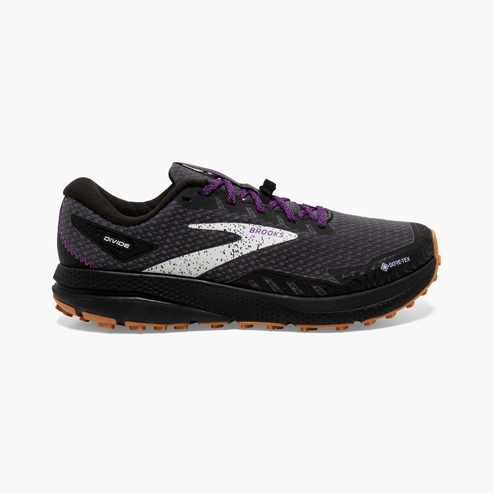 Chaussure Trail Running Brooks Light Trail Divide 4 GTX Citron Noir Femme | QUH-2547336